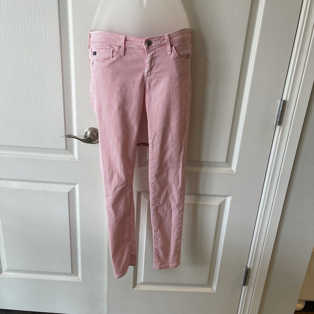 Ag Adriano Goldschmied Red and White Jeans